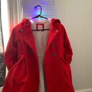 red girls coat